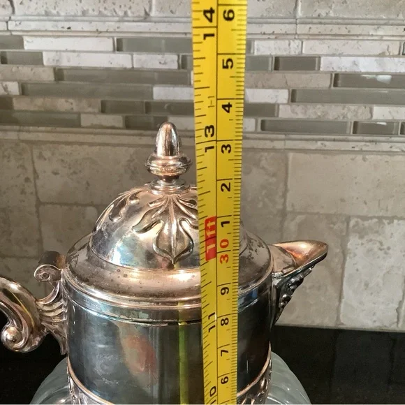 VINTAGE GLASS WATER PITCHER MADE IN ITALY ( No Other Markings)